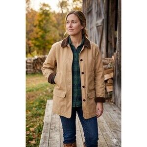 *SOLD* Vintage LL Bean Chore Coat Women S Tan Cotton Liner Barn Jacket